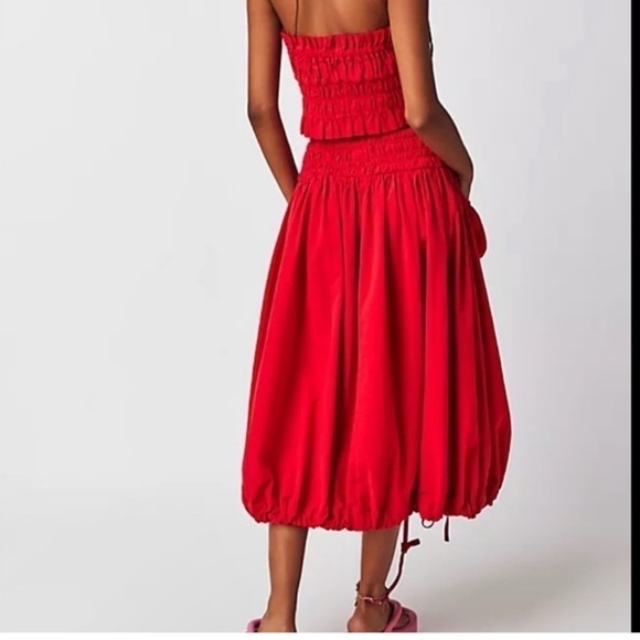 FREE PEOPLE Red All The Things Midi Skirt Set - Picture 16 of 16